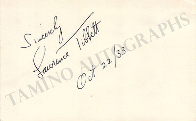Tibbett, Lawrence - Signed Card 1933