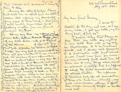 Briggs, LeBaron Russell - Set of 2 Autograph letters Signed 1882