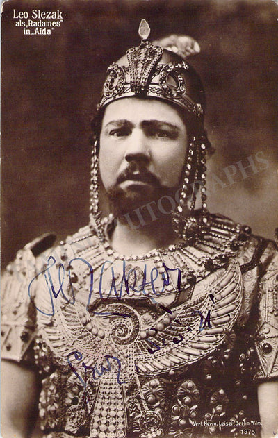 Slezak, Leo - Signed Photograph in Aida 1921
