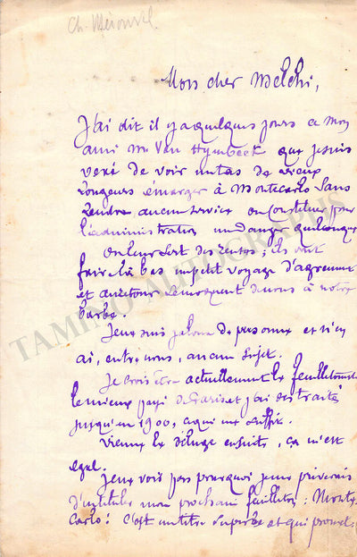 Melchissedec, Leon - Set of Autograph Letters & Other Documents