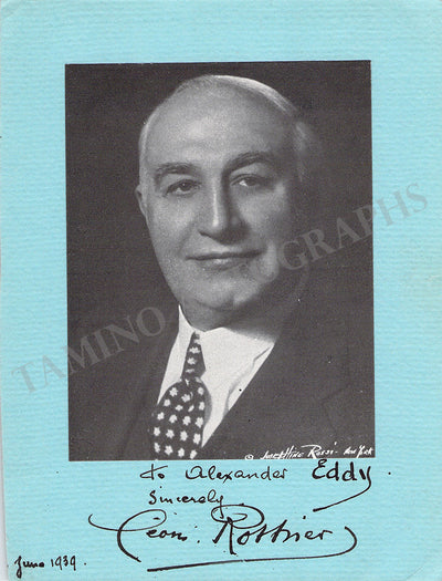 Rothier, Leon - Signed Photograph 1939