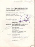 Bernstein, Leonard - Signed Program New York 1962