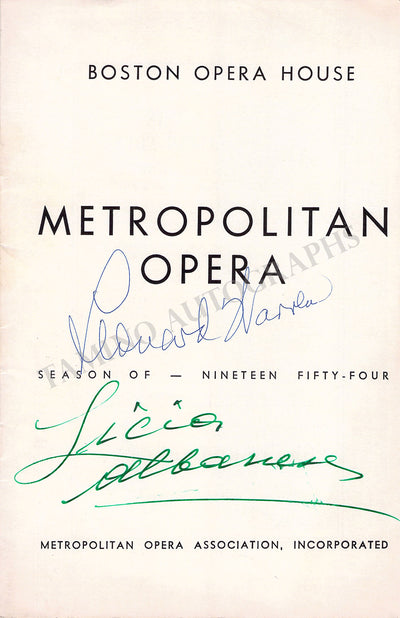 Warren, Leonard - Albanese, Licia - Double Signed Program