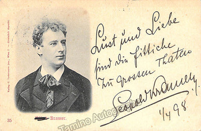 Kramer, Leopold - Signed Photograph 1898