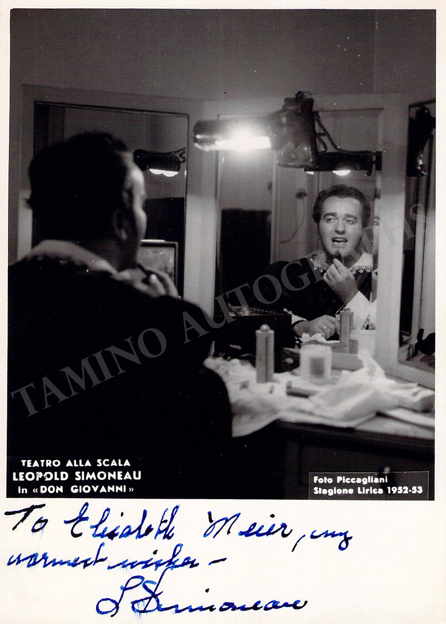 Simoneau Leopold Simoneau autograph photo in Don Giovanni – Tamino Autographs