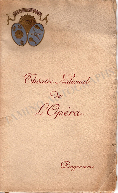 Theatre National de L'Opera - Program Les Huguenots 1908 & Tickets