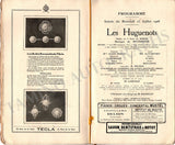 Theatre National de L'Opera - Program Les Huguenots 1908 & Tickets