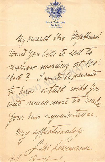 Autograph Letter Signed 1901