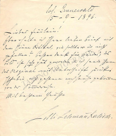 Autograph Letter Signed (1896)