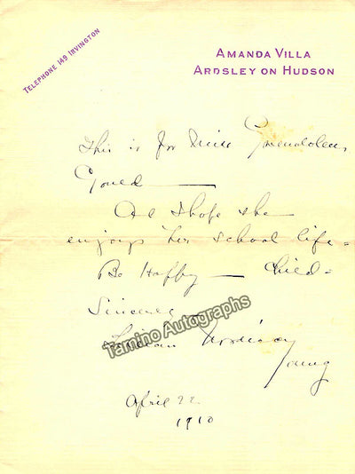 Nordica, Lillian - Autograph Note Signed 1910