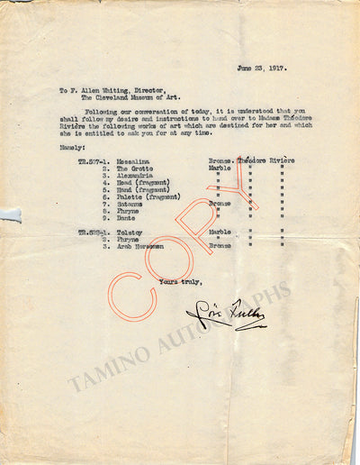 Fuller, Loie - Typed Letter Signed 1917