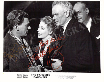 Young, Loretta - Cotten, Joseph - Signed Photograph in "The Farmer's Daughter"