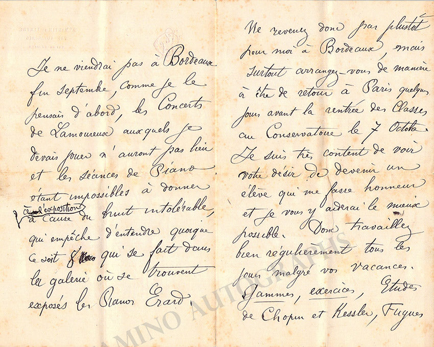 Lettre Autographe Signée de Louis Philippe d'Orléans. (10 février 1871 Lettre Autographe Signée de Louis Philippe d'Orléans. (10 février 1871
