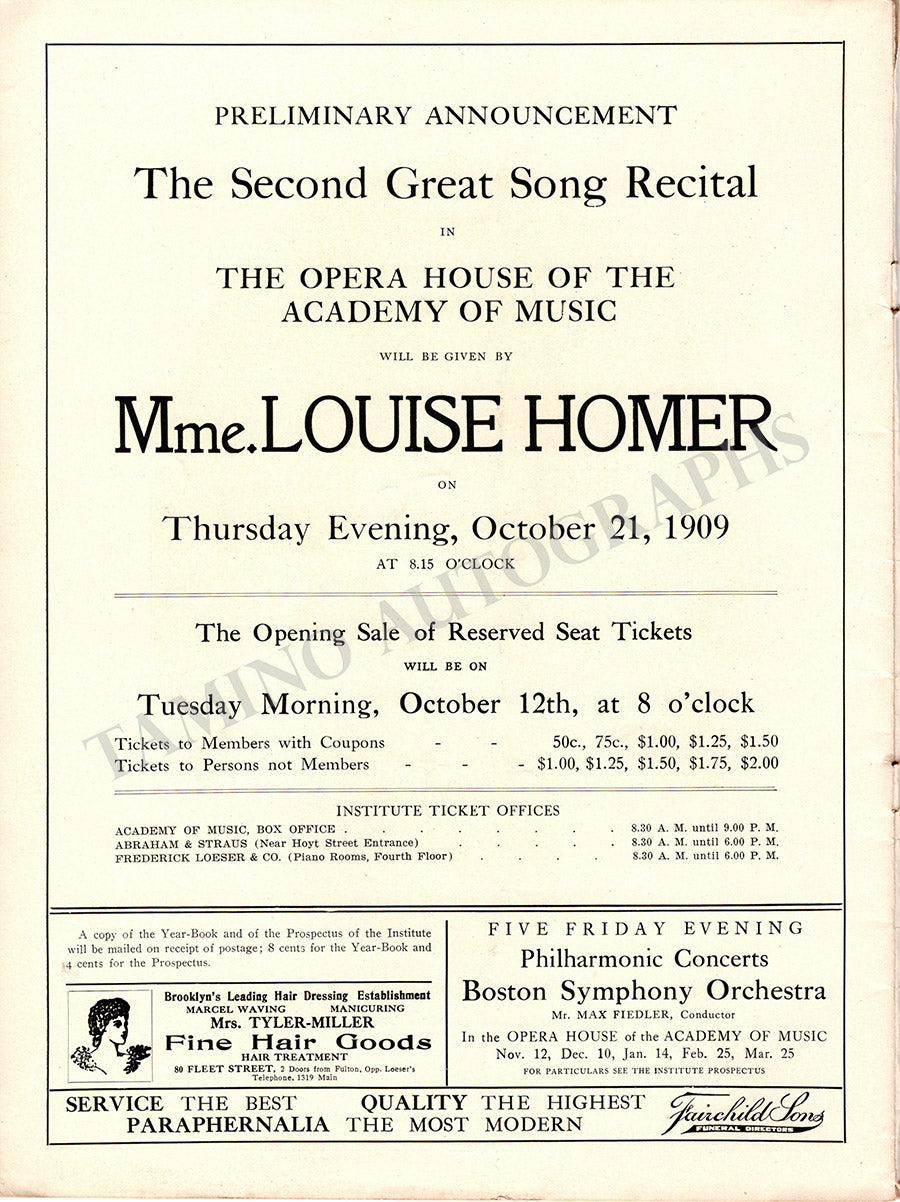 Opera Singers Lot of 15 Unsigned Programs Recital – Tamino