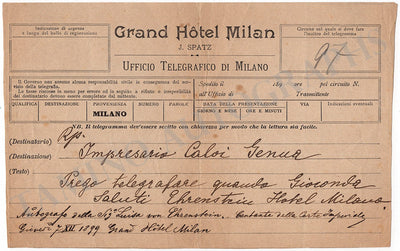 Ehrenstein, Louise von - Autograph Telegram