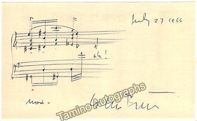 Berio, Luciano - Autograph Music Quote Signed 1966