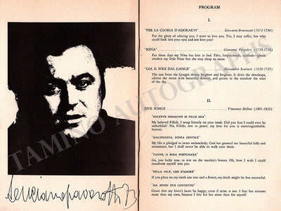 Pavarotti, Luciano - Signed Program New York 1973