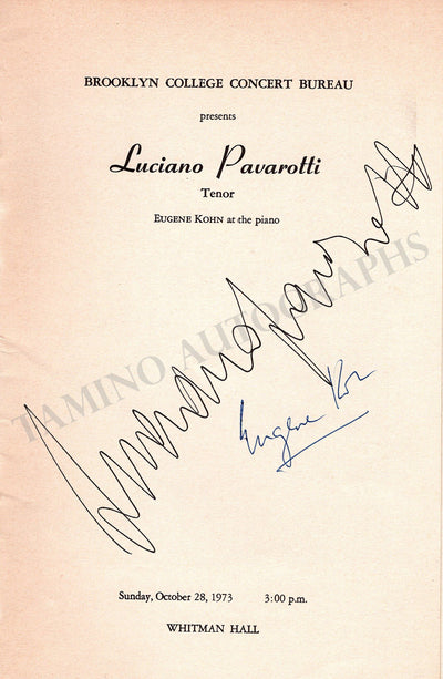 Pavarotti, Luciano - Signed Program N.Y. 1973