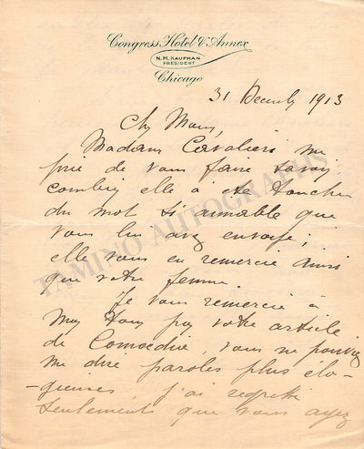 Muratore, Lucien - Autograph Letter Signed