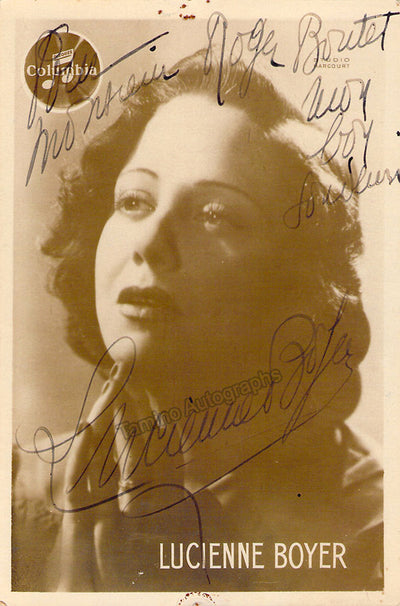 Boyer, Lucienne - Signed Photograph
