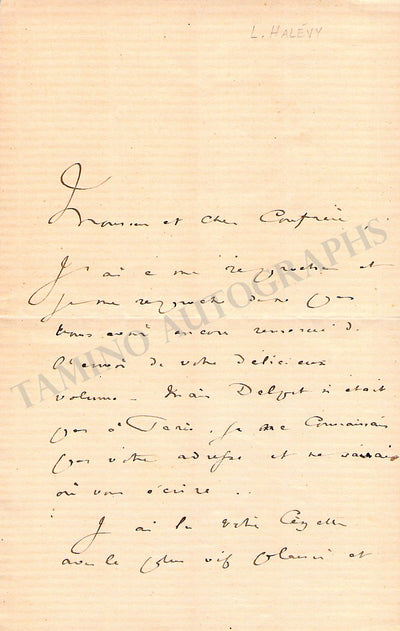 Halevy, Ludovic - Autograph Letter Signed 1881
