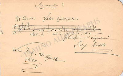 Arditi, Luigi - Autograph Music Quote Signed 1885