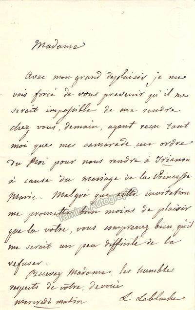 Lablache, Luigi - Autograph Note Signed + Caricature