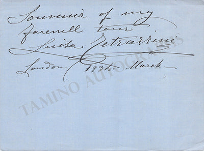 Tetrazzini, Luisa - Signed Album Page 1934