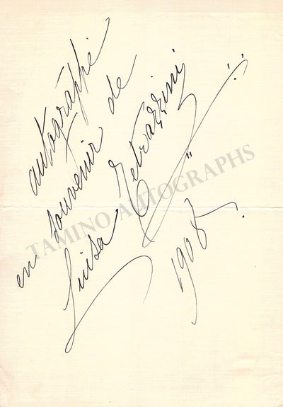 Tetrazzini, Luisa - Signed Card 1908