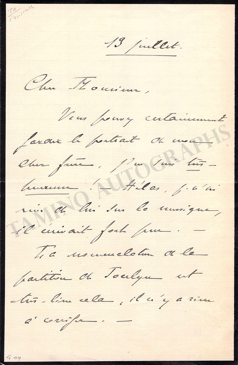 Magdeleine Godard Autograph Notes Signed 1899 Set x 4