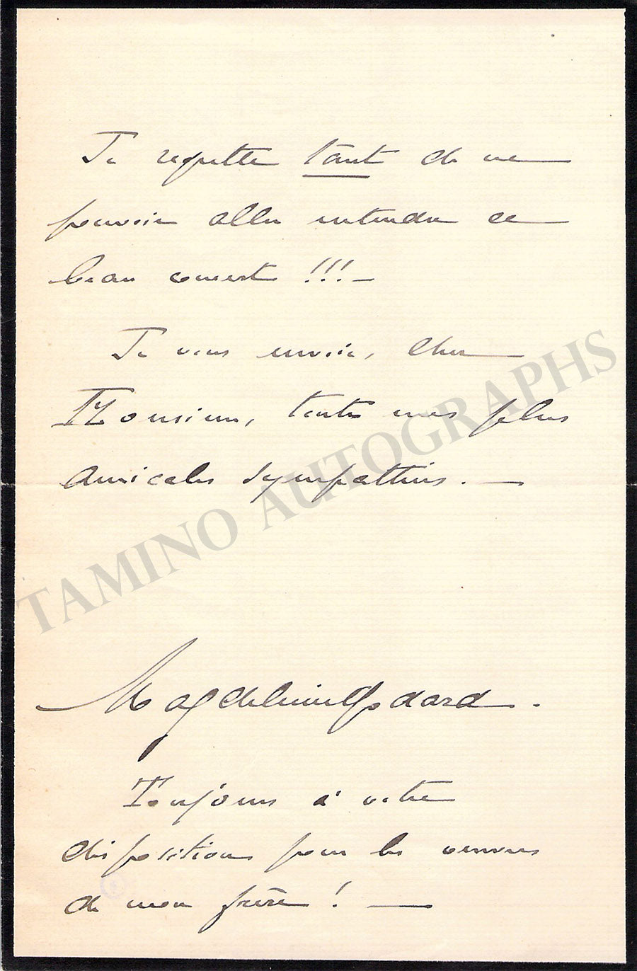 Magdeleine Godard Autograph Notes Signed 1899 Set x 4