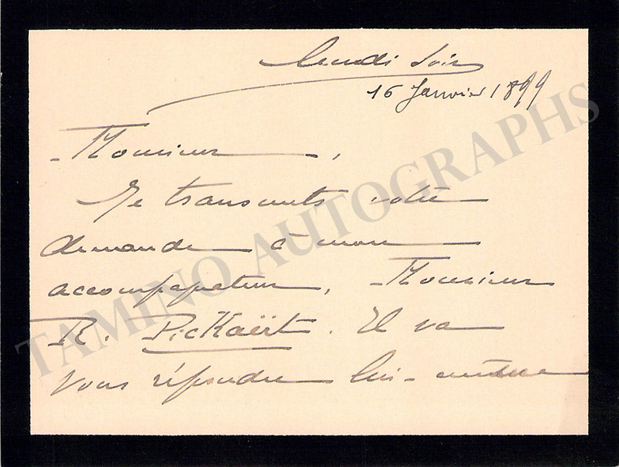 Magdeleine Godard Autograph Notes Signed 1899 Set x 4