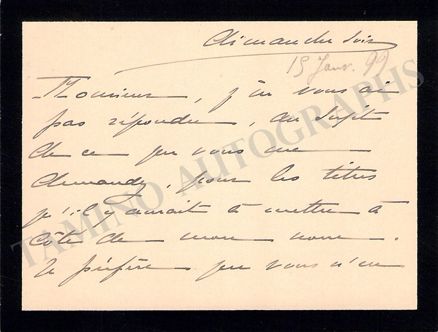 Magdeleine Godard Autograph Notes Signed 1899 Set x 4