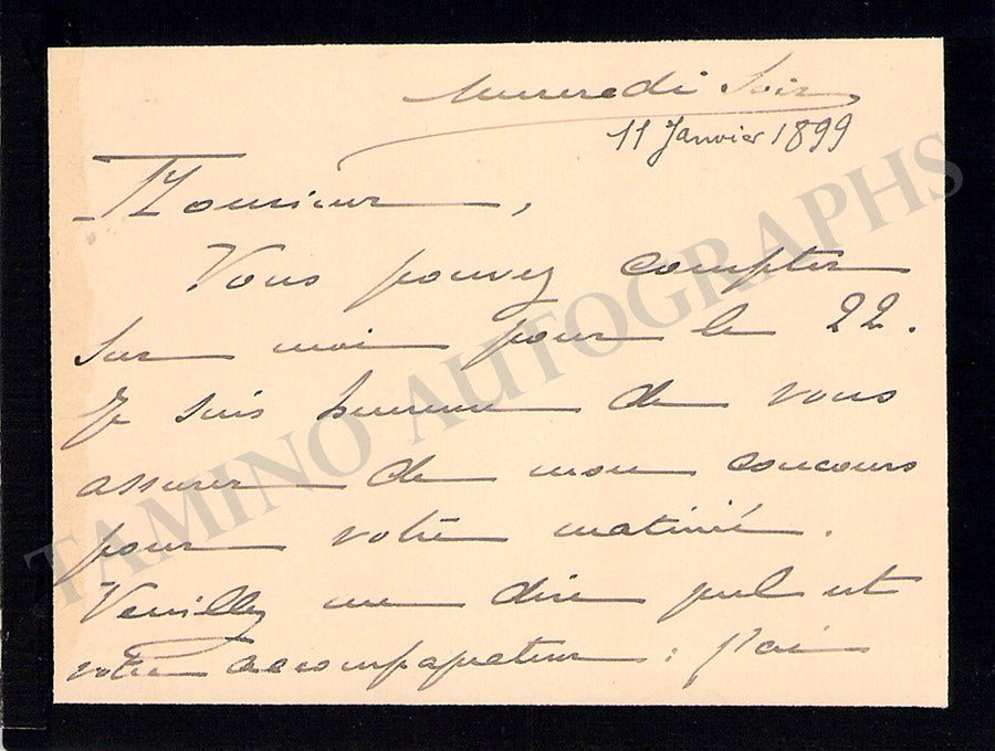 Magdeleine Godard Autograph Notes Signed 1899 Set x 4