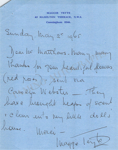 Teyte, Maggie - Autograph Note Signed