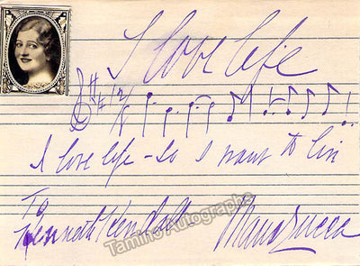 Mana-Zucca - Autograph Music Quote Signed