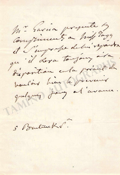 Garcia, Manuel (junior) - Autograph Note Signed
