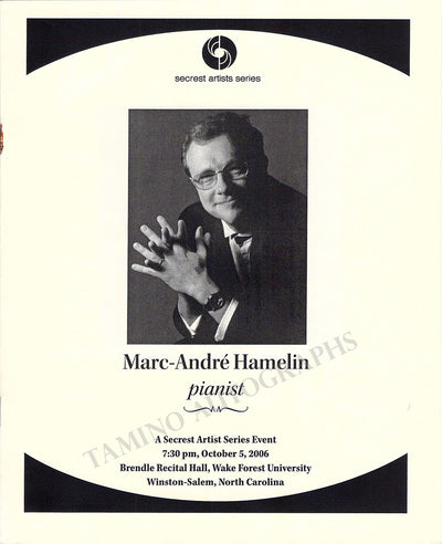 Hamelin, Marc-Andre - Signed Program 2006
