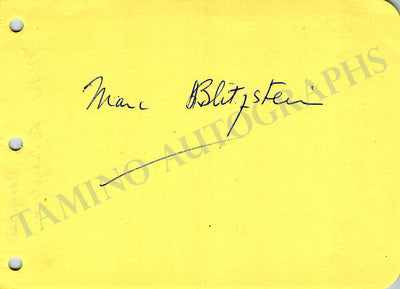Blitzstein, Marc - Signed Album Page