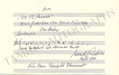 Rubin, Marcel - Autograph Music Quote 1992