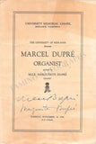 Dupré, Marcel - Signed Program Redlands 1946