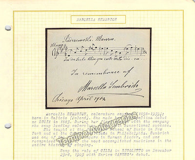 Autograph Music Quote Signed (1902)