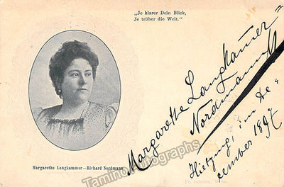 Langkammer, Margarethe - Signed Photograph 1897