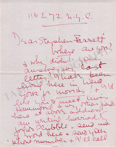 Namara, Marguerite - Autograph Letter Signed
