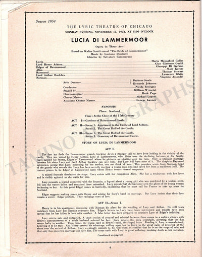 Lucia di Lammermoor (Nov. 15 1954)