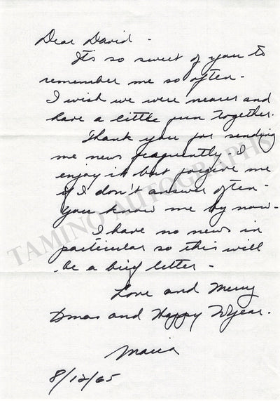 Callas, Maria - Autograph Letter Signed 1965