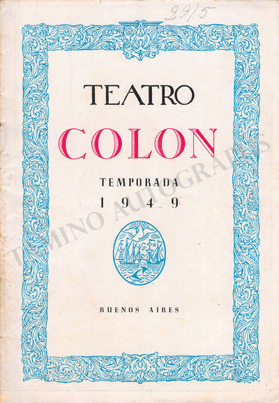 Callas, Maria - Program Turandot Teatro Colon 1949