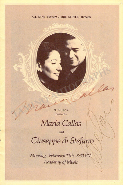 Callas, Maria - Di Stefano, Giuseppe - Signed Program Philadelphia 1974