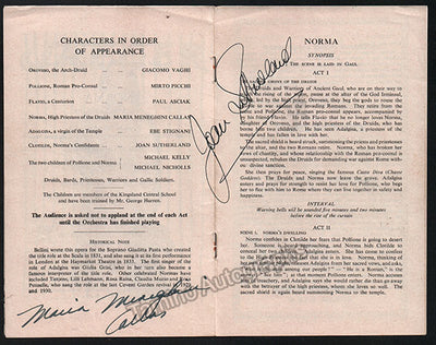 Callas, Maria - Sutherland, Joan - Signed Program Norma Covent Garden 1952