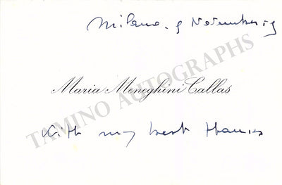 Callas, Maria - Her Personal Business Card